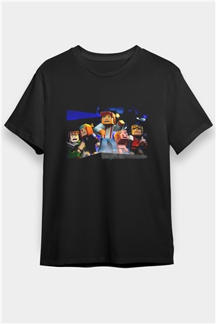 Minecraft Siyah Unisex Tişört T-Shirt