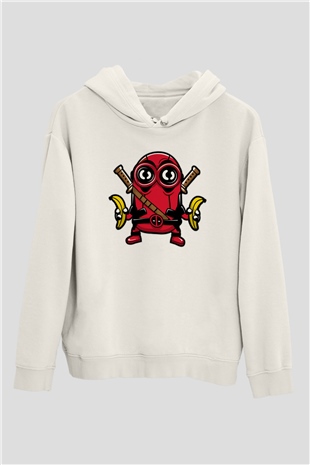 Minionpool Baskılı Beyaz Unisex Hoodie