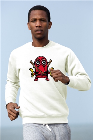 Minionpool Baskılı Beyaz Unisex Sweatshirt