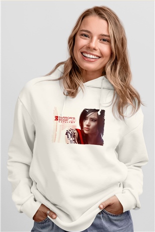 Mirrors Edge Beyaz Unisex Hoodie