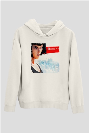 Mirrors Edge Beyaz Unisex Hoodie