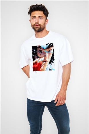 Mirrors Edge Beyaz Oversize Tişört Oversize T-shirt