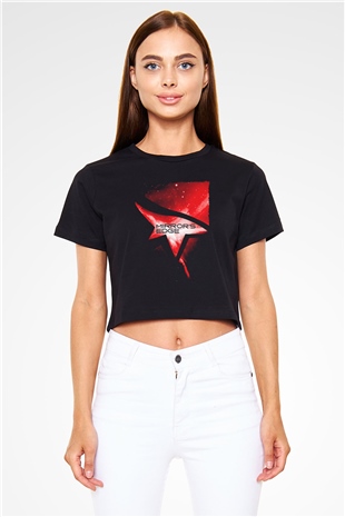 Mirrors Edge Siyah  Crop Top Tişört