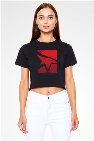 Mirrors Edge Siyah  Crop Top Tişört
