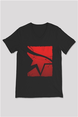 Mirrors Edge Siyah Unisex V Yaka Tişört