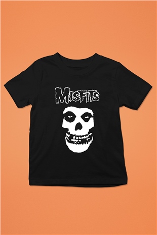 Misfits Baskılı Siyah Unisex Çocuk Tişört