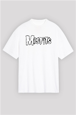 Misfits Beyaz Unisex Oversize Tişört T-Shirt