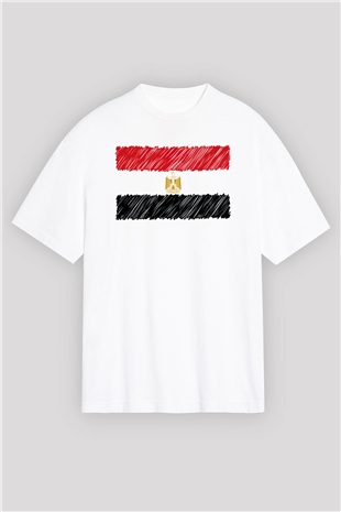 Mısır Beyaz Unisex Oversize Tişört T-Shirt