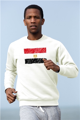 Mısır Beyaz Unisex Sweatshirt