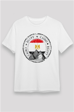 Mısır Beyaz Unisex Tişört T-Shirt - TişörtFabrikası