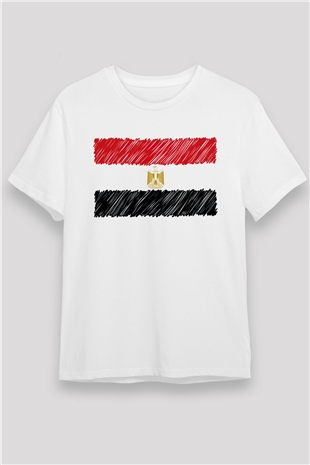 Mısır Beyaz Unisex Tişört T-Shirt - TişörtFabrikası