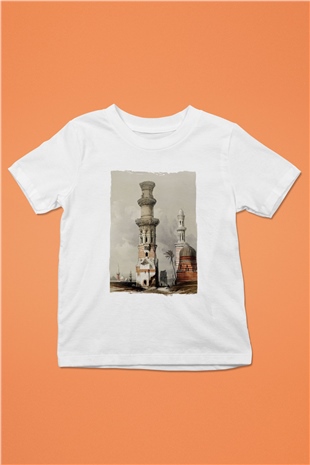 Mısır Harabeleri Beyaz Unisex Çocuk Tişört