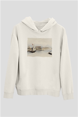 Mısır Harabeleri Beyaz Unisex Hoodie