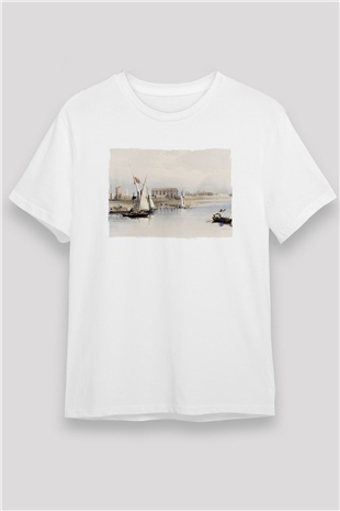 Mısır Harabeleri Beyaz Unisex Tişört T-Shirt - TişörtFabrikası