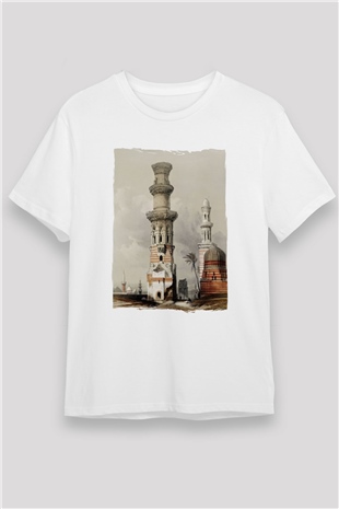 Mısır Harabeleri Beyaz Unisex Tişört T-Shirt - TişörtFabrikası