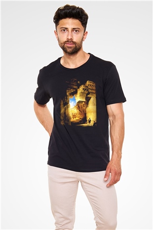 Mısır Harabeleri Siyah Unisex Tişört T-Shirt - TişörtFabrikası