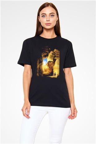 Mısır Harabeleri Siyah Unisex Tişört T-Shirt - TişörtFabrikası