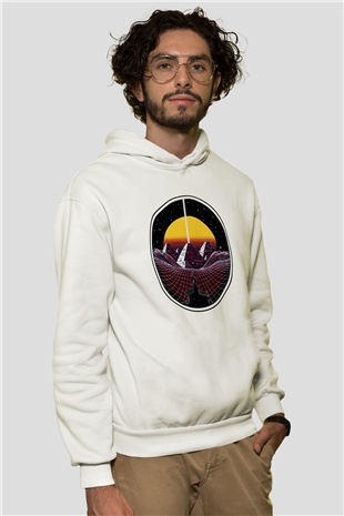 Mısır Piramitleri Beyaz Unisex Hoodie