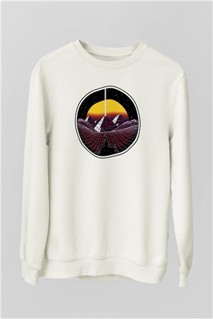 Mısır Piramitleri Beyaz Unisex Sweatshirt