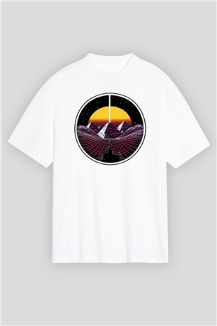 Mısır Piramitleri Beyaz Oversize Tişört Oversize T-shirt - TişörtFabrikası
