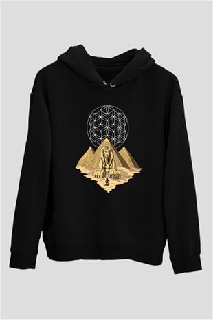 Mısır Piramitleri Siyah Unisex Hoodie
