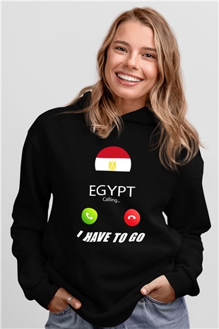 Mısır Siyah Unisex Hoodie