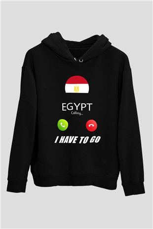 Mısır Siyah Unisex Hoodie
