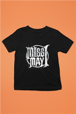 Miss May I Baskılı Siyah Unisex Çocuk Tişört