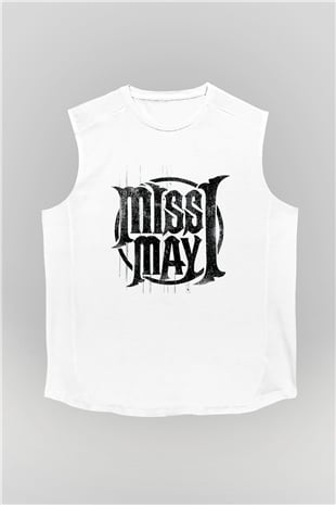Miss May I Beyaz Unisex Kolsuz Tişört