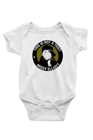 Missy Elliott Baskılı Beyaz Unisex Bebek Body - Zıbın