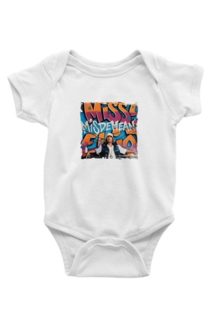 Missy Elliott Baskılı Unisex Beyaz Bebek Body - Zıbın