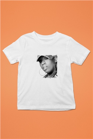 Missy Elliott Baskılı Unisex Beyaz Çocuk Tişört