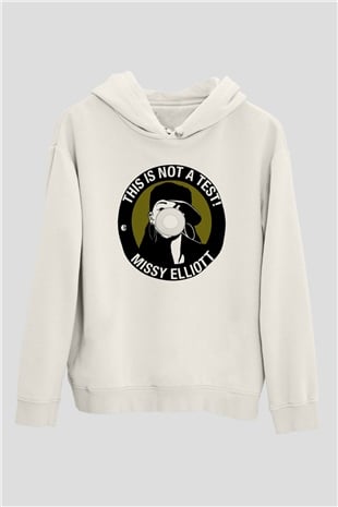 Missy Elliott Beyaz Unisex Kapşonlu Sweatshirt