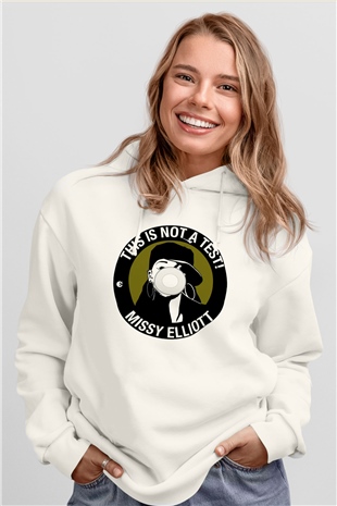 Missy Elliott Beyaz Unisex Kapşonlu Sweatshirt