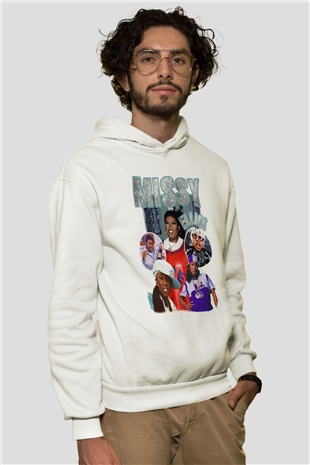 Missy Elliott Beyaz Unisex Kapüşonlu Sweatshirt