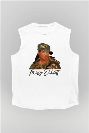Missy Elliott Beyaz Unisex Kolsuz Tişört