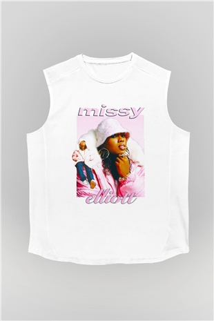 Missy Elliott Beyaz Unisex Kolsuz Tişört