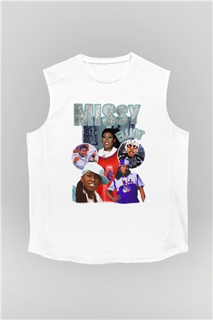 Missy Elliott Beyaz Unisex Kolsuz Tişört