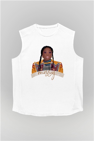 Missy Elliott Beyaz Unisex Kolsuz Tişört