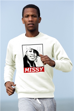 Missy Elliott Beyaz Unisex Sweatshirt