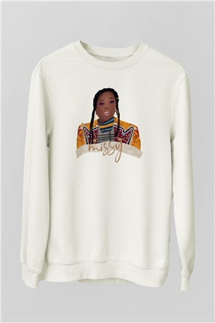 Missy Elliott Beyaz Unisex Sweatshirt