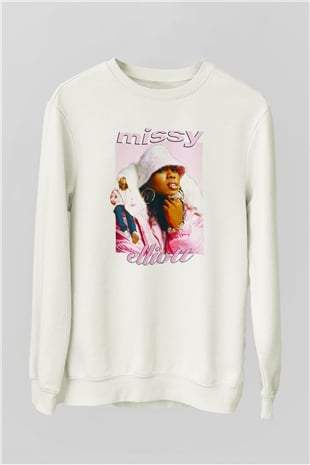 Missy Elliott Beyaz Unisex Sweatshirt