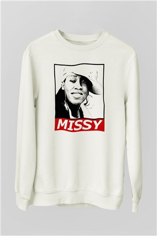 Missy Elliott Beyaz Unisex Sweatshirt