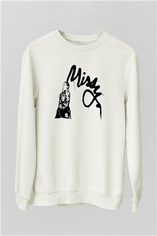 Missy Elliott Beyaz Unisex Sweatshirt