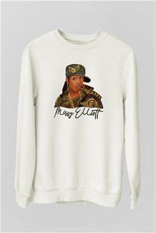 Missy Elliott Beyaz Unisex Sweatshirt