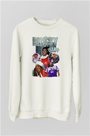 Missy Elliott Beyaz Unisex Sweatshirt