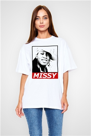 Missy Elliott Beyaz Oversize Tişört Oversize T-shirt - TişörtFabrikası