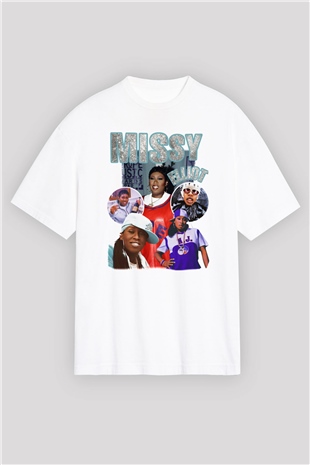 Missy Elliott Beyaz Oversize Tişört Oversize T-shirt - TişörtFabrikası