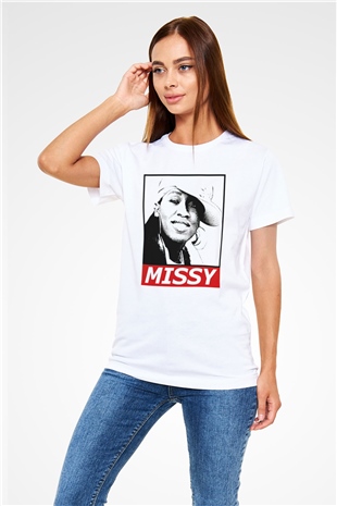 Missy Elliott Beyaz Unisex Tişört T-Shirt - TişörtFabrikası