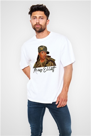 Missy Elliott Beyaz Oversize Tişört Oversize T-shirt - TişörtFabrikası